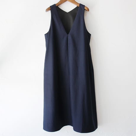 **またまたまた再入荷**LinenYa リネンヤ　Vネックジャンパースカート　#ブラック、ネイビー