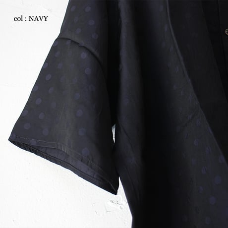 **再入荷** TRAVAIL MANUEL トラバイユマニュアル　キュプラドットバンドカラーシャツ　#ネイビー、ブラック