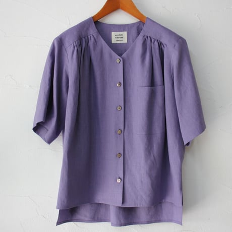 atelier naruse アトリエナルセ　リネンVネックシャツ｜linen V neck shirt
