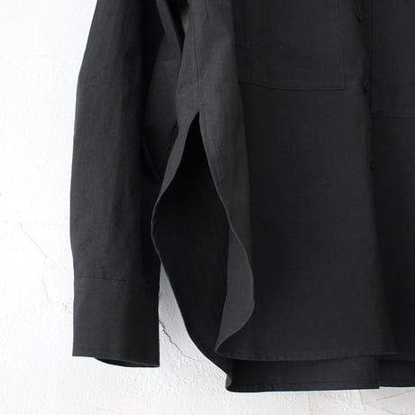 **再入荷** LinenYa リネンヤ　コットンブロードスモールカラーブラウス(ショート）　#ホワイト、ブラック