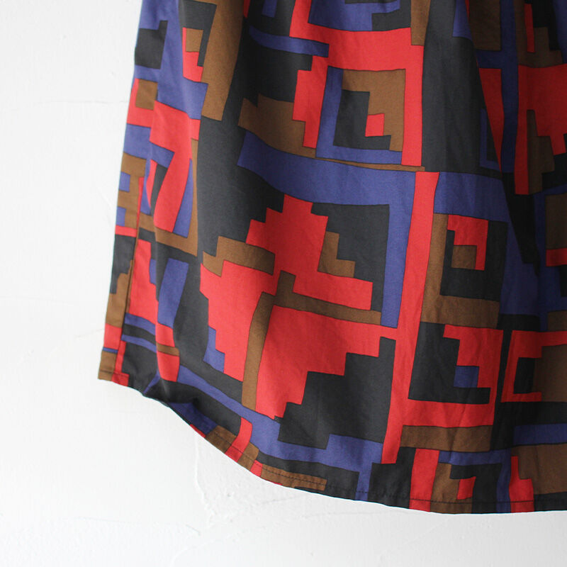 homspun ホームスパン パッチワークプリントティアードスカート  