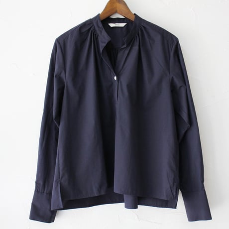 amne アンヌ　PIMA skipper Blouse　スーピマコットンスキッパーブラウス　#ホワイト、ベージュ、ネイビー