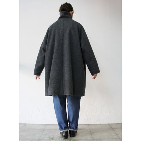 CAERULA カエルラ  woolring frare coat ウールリングフレアーコート　#チャコールグレー