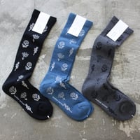 atelier naruse アトリエナルセ　cotton wool ～monotone flower～ compression socks　コットンウール着圧ソックス