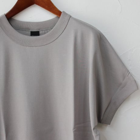 TRAVAUL MANUEL トラバイユマニュアル  ギザ天竺バインダーアシメTシャツ　#ダークグリーン、サンド