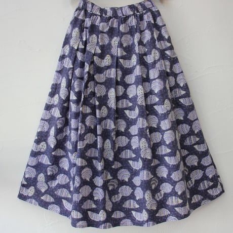 LILOU+LILY　Hedgehog  Tuck Skirt　ハリネズミタックスカート　#グレー、グリーン、パープル