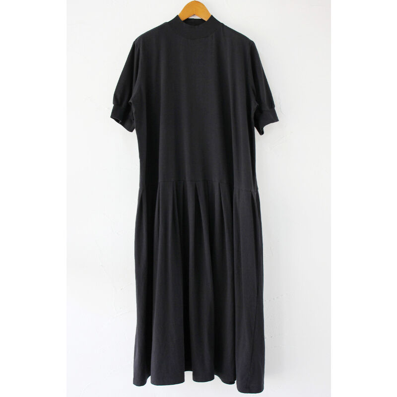 再入荷** homspun ホームスパン 30/1天竺ハイネック半袖ワンピース 