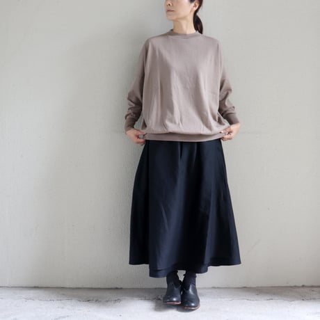 **再入荷** homspun ホームスパン　W/Lラップフレアスカート　#ダークブラウン、ブラック　【送料無料】