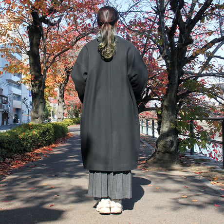 **再入荷** atelier naruse アトリエナルセ　melton wool cocoon coat　メルトンウールコクーンコート　#ブラック　【送料無料】