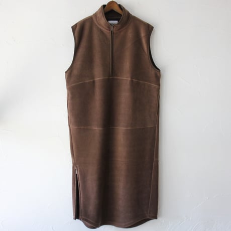 **MORE SALE** KHA:KI カーキ SIDE ZIP FLEECE DRESS フリースジャンパースカート #エクリュ、ブラウン