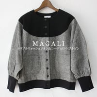 MAGALI マガリ　トリプルウォッシュリネン＆コーデュロイ·ブルゾン　#ブラック