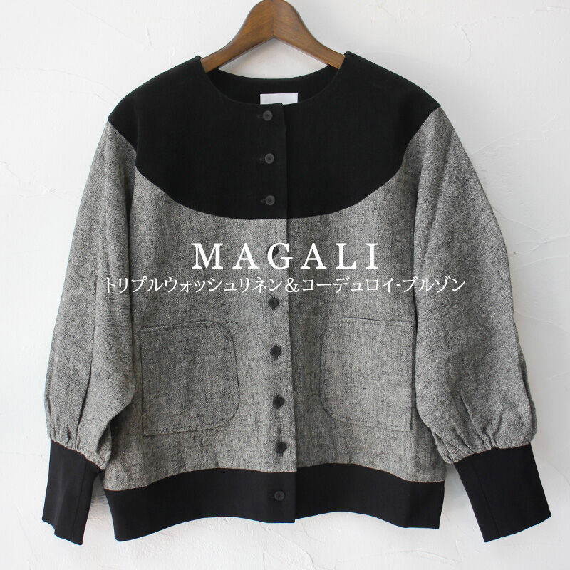 MAGALI マガリ トリプルウォッシュリネン＆コーデュロイ·ブルゾン 