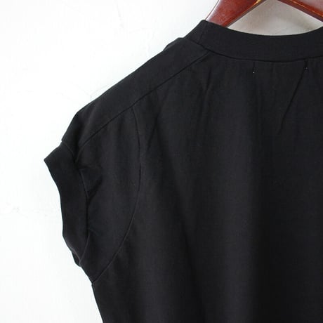 **2024s/s分到着** homspun ホームスパン 30/1天竺キャップスリーブTシャツ　#サラシ、ブラック、ネイビー