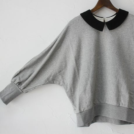 MAGALI マガリ コットンシルケットスウェットプルオーバー　#ブラック、グレー、アイボリー