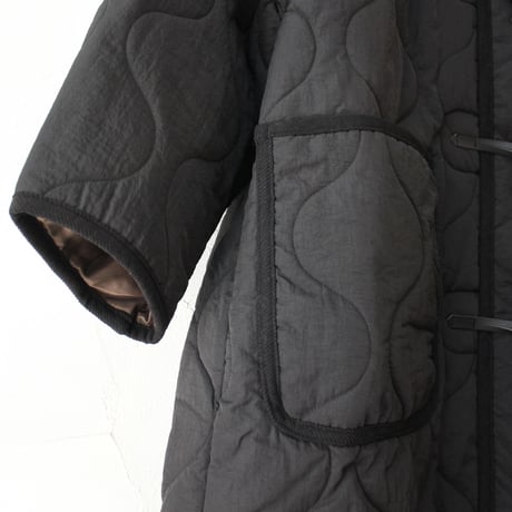 KHA:KI カーキ MIL QUILT DUFFLE COAT ミリタリーキルトダッフルコート　#ブラック　【送料無料】
