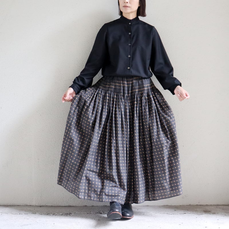 maison de soil（メゾンドソイル）| ピンタックフレアースカート maison de soil（メゾンドソイル）| ピンタックフレアースカート