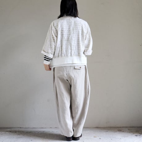 ARTE POVERA アルテポーヴェラ　インドジャガード8分袖カーディガン　#キナリ