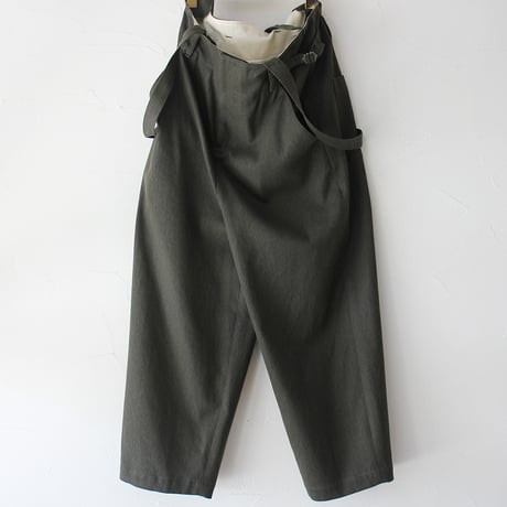 **size2のみSALE**atelier naruse アトリエナルセ　カツラギコットンリネンサスペンダーパンツ　#オリーブ、ネイビー