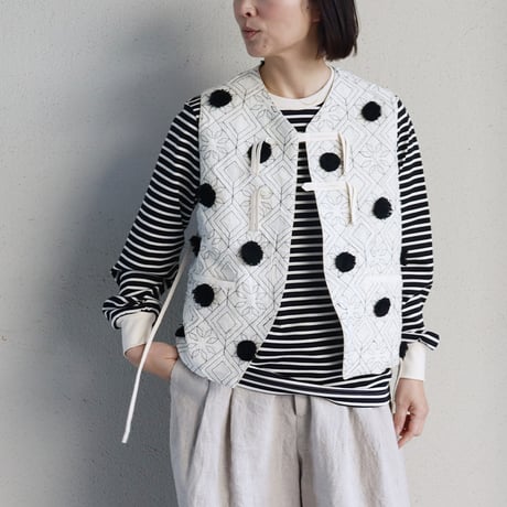 ASEEDONCLOUD アシードンクラウド blooming cloth garden instrumentalist vest #off white