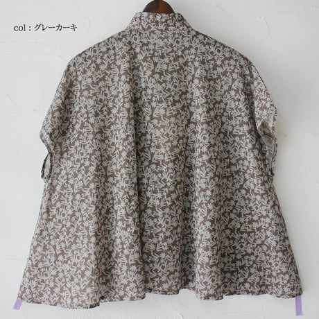 soil ソイル　80s VOILE TWO TONE FLOWER PRINT FRILL COLLAR FRENCH/SL SHIRT 【送料無料】