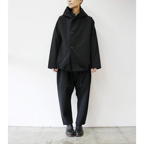 **S u K i M a -スキマ-別注** TRAVAIL MANUEL トラバイユマニュアル　ライトグログラン60/40クロスボタンパーカー　#ブラック　【送料無料】
