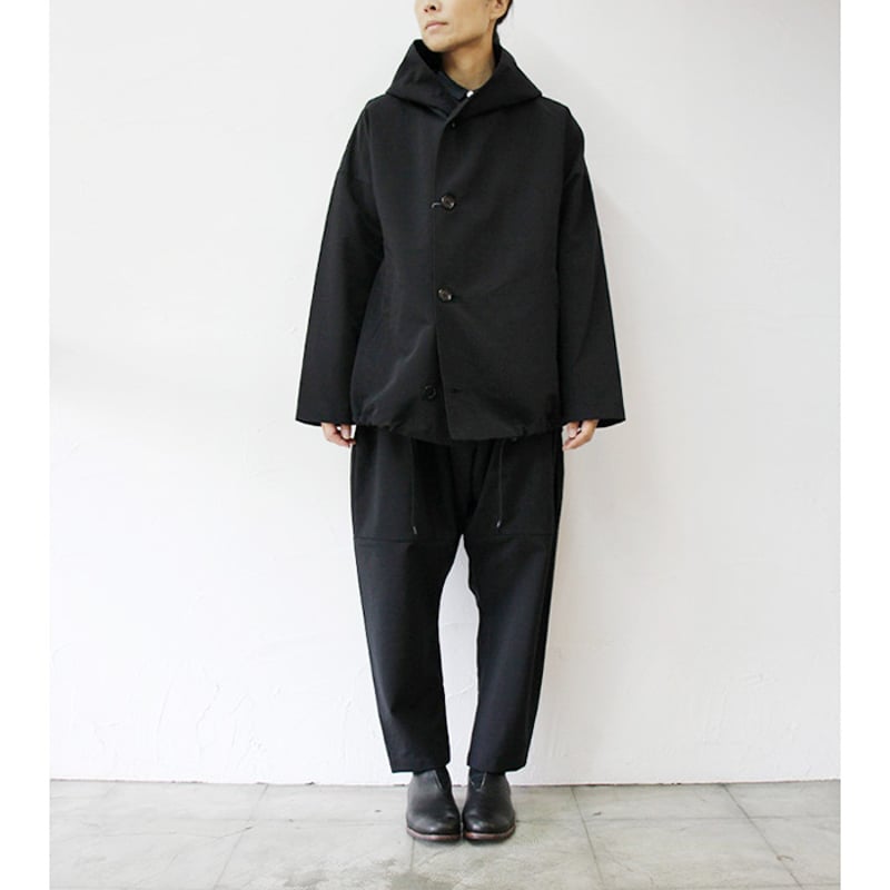 トラバイユマニュアル グログランボタンパーカー 黒