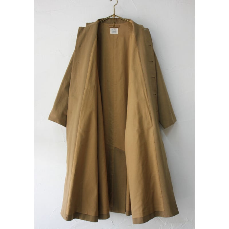 アトリエナルセコットンヘンプスタンドカラーコート　キャメルused atelier naruse アトリエナルセ コットンヘンプスタンドカラーコート