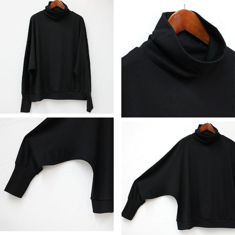 **またまた再入荷**LinenYa ウール天竺ハイネックプルオーバー　#ネイビー、ブラック、ヘザーグレー　【送料無料】
