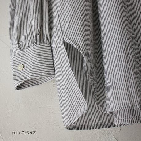 homspun ホームスパン　ハイカウントクロスフリルブラウス　#ホワイト、チェック、ストライプ