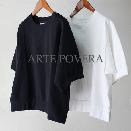 ARTE POVERA アルテポーヴェラ　ミニ裏毛半袖トレーナー　＃ホワイト、ネイビー