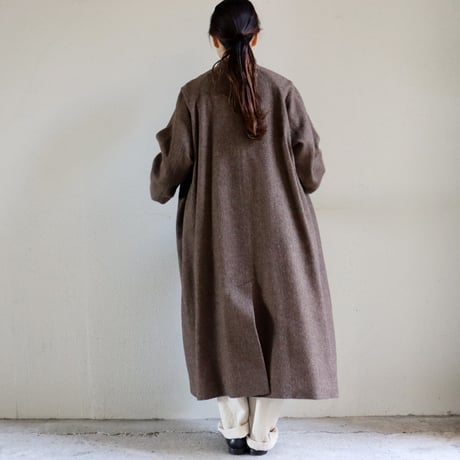 atelier naruse アトリエナルセ　wool linen tweed stand collar coat　ウールリネンツイードスタンドカラーコート