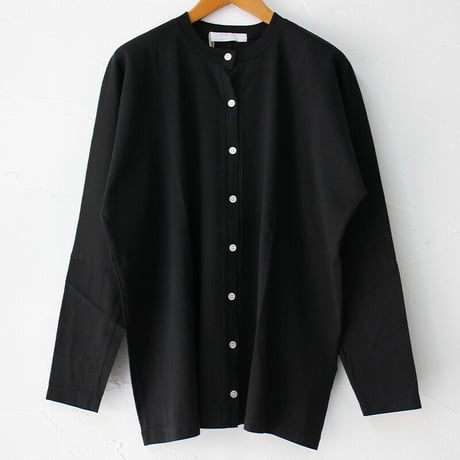 homspun ホームスパン　60/2天竺カーディガン　#ブラック【送料無料】