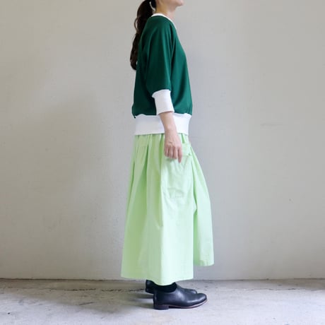 amne アンヌ　GIZA3/4crew　ギザコットン7分袖クルーネック　#イエロー、グリーン、ブラック