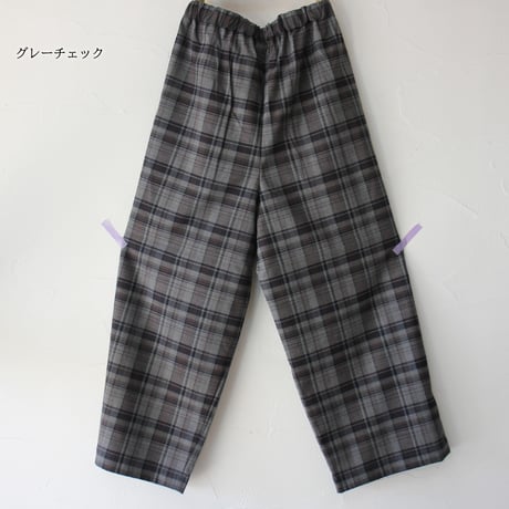 TRAVAIL MANUEL トラバイユマニュアル　トロチェック2タックワイドパンツ　#グレー、ネイビー