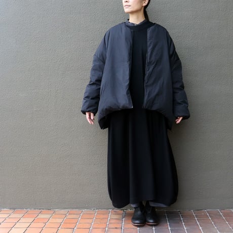 **またまたまた再入荷** LILOU + LILY リルアンドリリー　NO COLLAR DAWN JAKET　ノーカラーダウンジャケット　#ブラック、モカブラウン