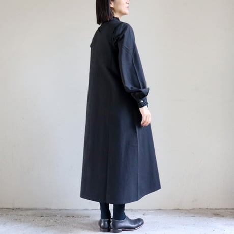 **またまたまた再入荷**LinenYa リネンヤ　Vネックジャンパースカート　#ブラック、ネイビー