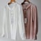 atelier naruse アトリエナルセ linen stand-off collar blouse #off white , salmon pink 【送料無料】
