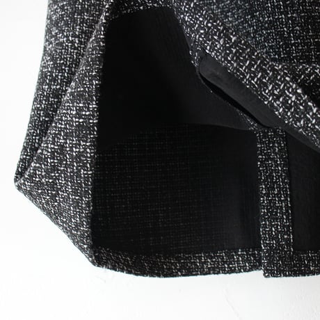 **再入荷** KHA:KI カーキ　TWEED CARGO SKIRT ツイードカーゴスカート　#ブラック　【送料無料】