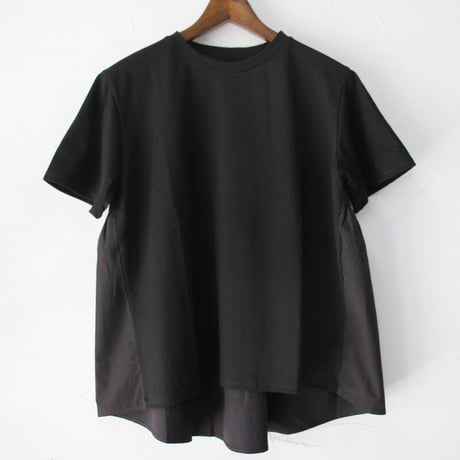 **再入荷** Linenya リネンヤ　バックギャザー半袖Tシャツ　#ホワイト、ブラック　【送料無料】