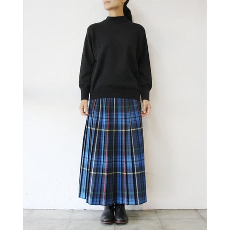 atelier naruse アトリエナルセ cotttn wool mock-neck knit　コットンウールモックネックニット　#チャコール、レッド