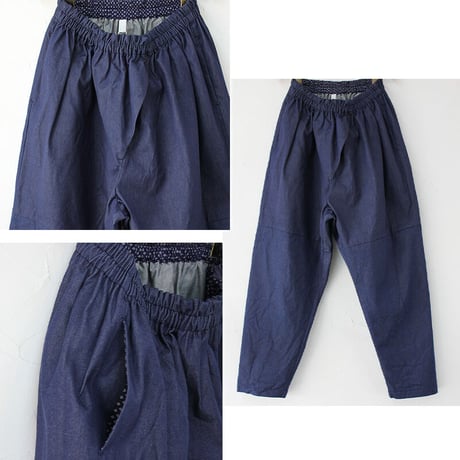 **再入荷** homspun ホームスパン　8オンス ウェポンデニムギャザーパンツ　#ブルー　【送料無料】