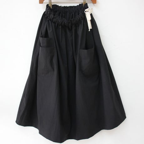 **再入荷** sasanqua by trees サザンカバイツリース　高密度ポプリンアシメレイヤーポケットスカート　#アイボリー、カーキ、ブラック