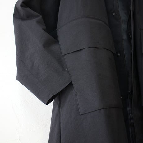 amne アンヌ　ナイロンオックスカバードコート　NYLON OX covered coat #オリーブ、ブラック