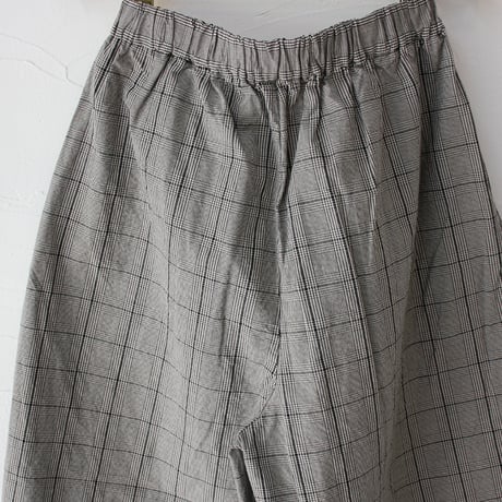**またまたまた再入荷** TRAVAIL MANUEL トラバイユマニュアル　綿麻チェックバームパンツ #グレー　【送料無料】