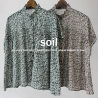 soil ソイル　80s VOILE TWO TONE FLOWER PRINT FRILL COLLAR FRENCH/SL SHIRT 【送料無料】