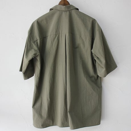 amne アンヌ　シャンブレーオープンカラーシャツ　CHAMBRAY H_s shirts　#ブラック、オリーブ
