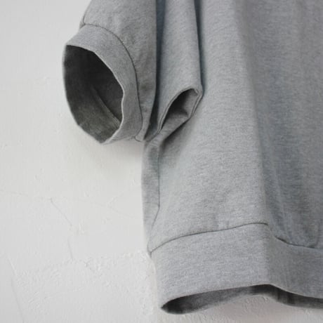 **またまた再入荷** Linenya リネンヤ　5分袖モックネックプルオーバー　#杢グレー、グレー、チャコール