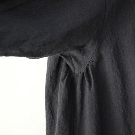 LinenYa リネンギャザーワンピース　#ネイビー、グレージュ　【送料無料】