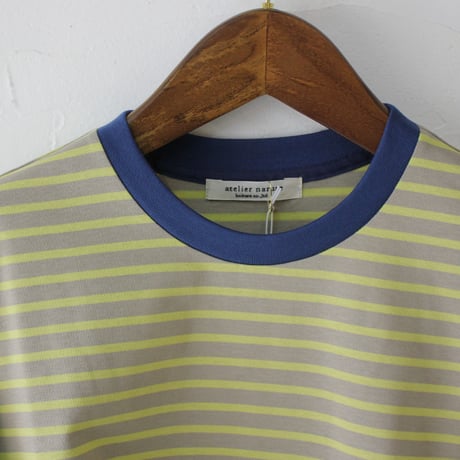 **再入荷**　atelier naruse アトリエナルセ　コットンボーダーカットソー（長袖）cotton border cut&sewn（long sleeves）
