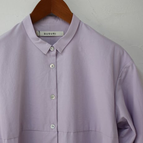 SUSURI ススリ　ヘムレンシャツワンピース  #jacaranda purple , predawn blue 【送料無料】